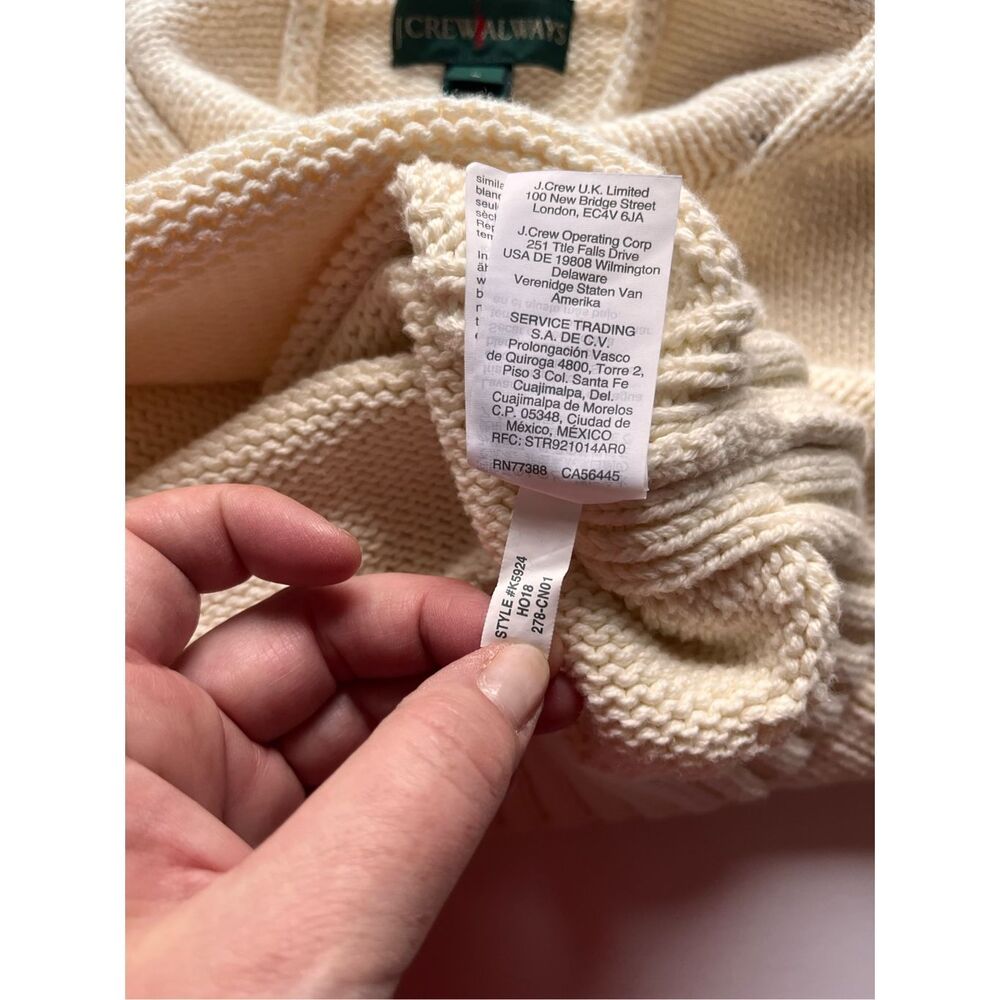 J. Crew ALWAYS 1988 Rollneck Preppy Knit Sweater Ivory Cream Womens Size Medium - Picture 7 of 9